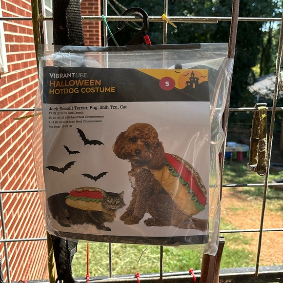 NWT Vibrant Life Halloween HotDog Costume Jack Russell Pug Shih Tzu Cat Back 13” - Picture 4 of 16